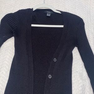 Black Ribbed Cardigan